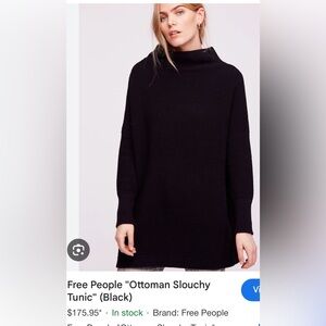 Free People ottoman Black Cowl Neck Sweater
